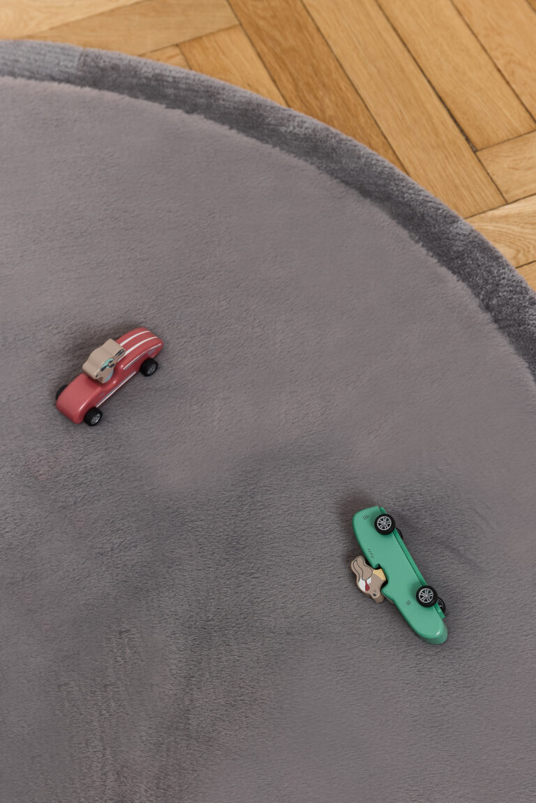 Tappeto Bambini Fluffin Rotondo Grigio Scuro