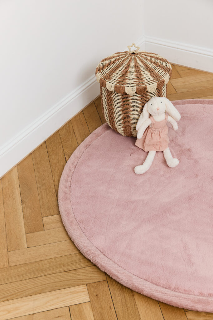 Tappeto Bambini Fluffin Rotondo Rosa