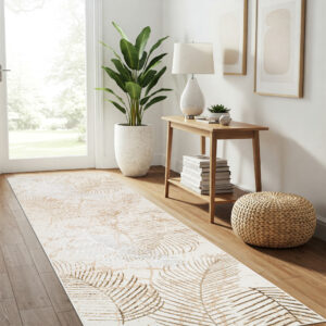 Passatoia Crystal Beige Marrone Foglie