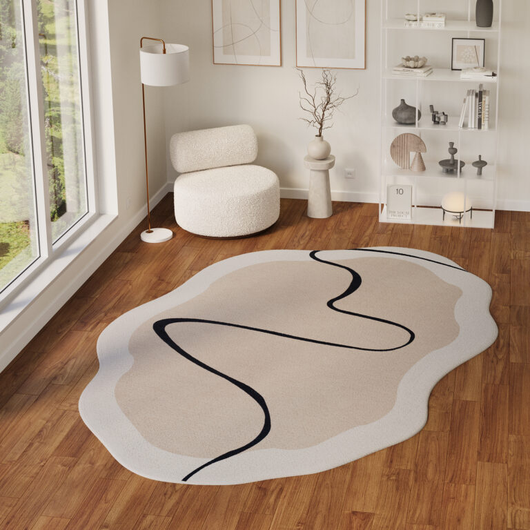 Tappeto Wisp A Forma Irregolare Beige
