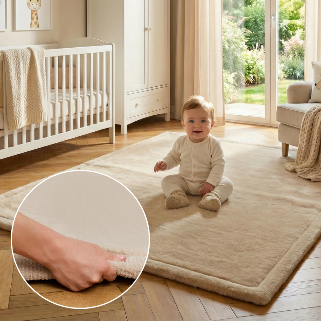 Tappeto Bambini Fluffin Quadrato Beige