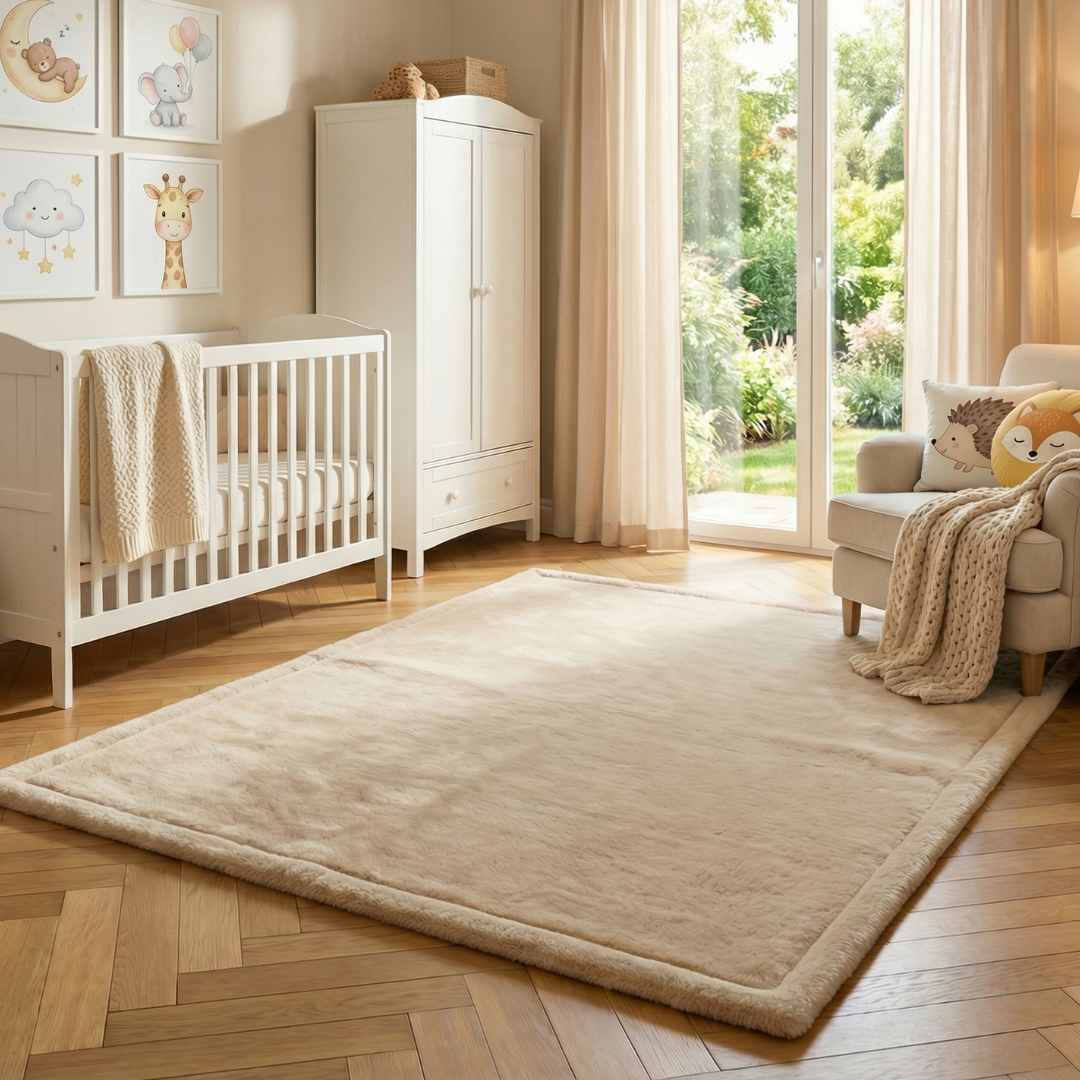 Tappeto Bambini Fluffin Quadrato Beige