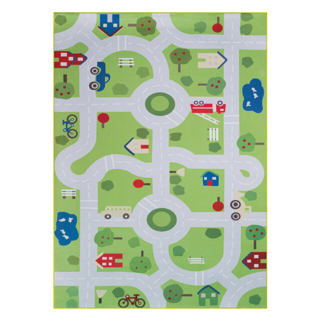 Tappeto Bambini Snooki Città Verde Antiscivolo