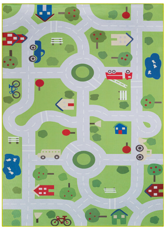 Tappeto Bambini Snooki Città Verde Antiscivolo