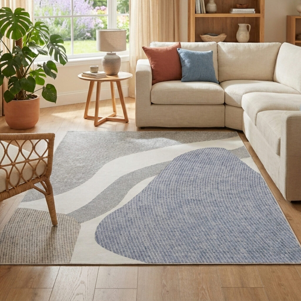 Tappeto Wisp Grigio Blu Astratto