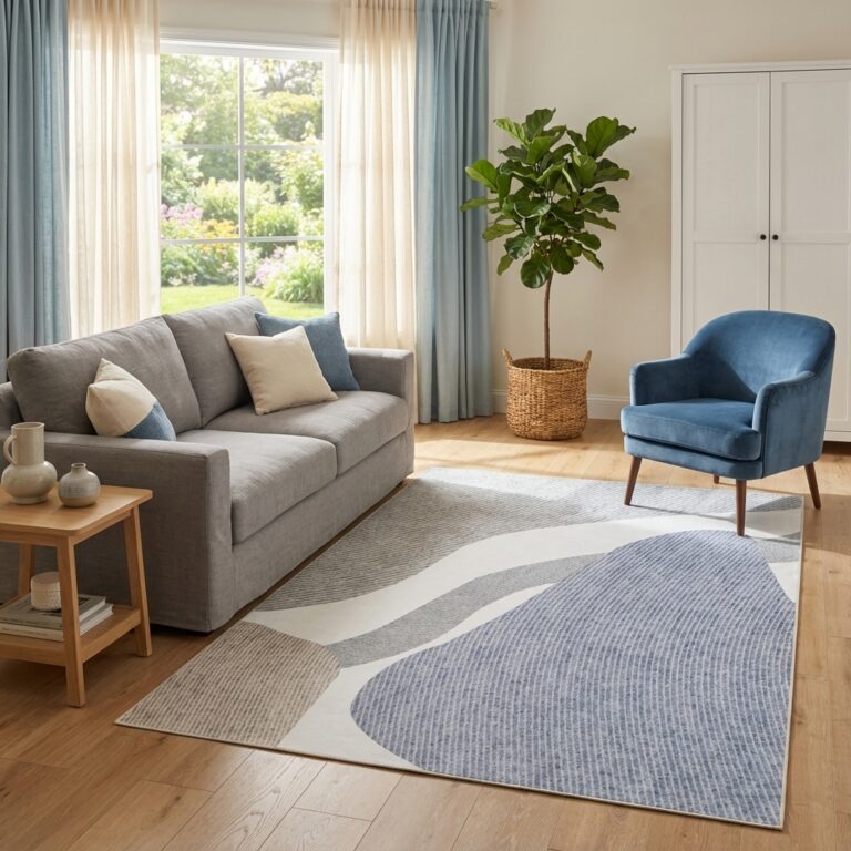 Tappeto Wisp Grigio Blu Astratto