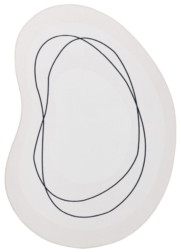 Tappeto Wisp A Forma Irregolare Bianco Linee