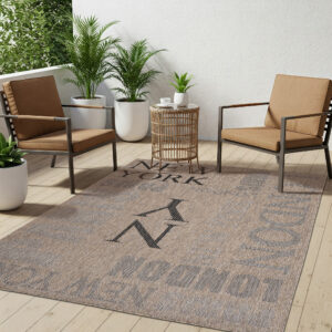 Tappeto Melissa Marrone Nero Città Interno Esterno