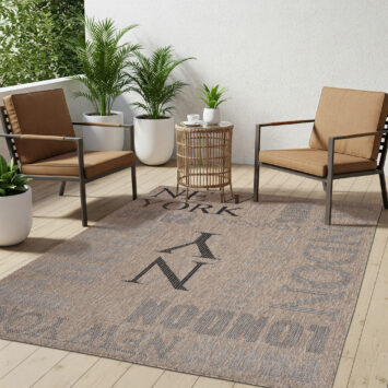 Tappeto Melissa Marrone Nero Città Interno Esterno