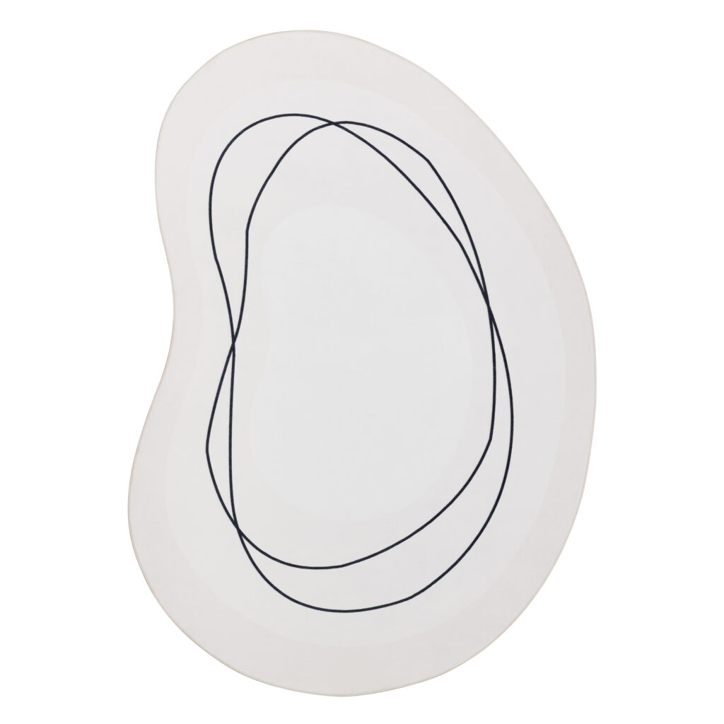 Tappeto Wisp A Forma Irregolare Bianco Linee