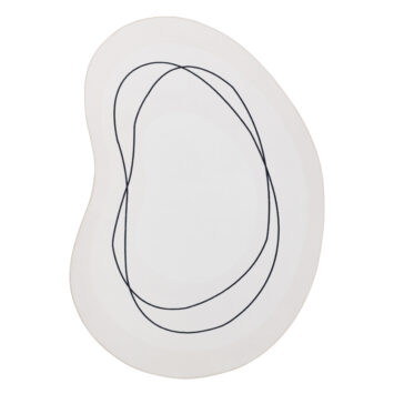 Tappeto Wisp A Forma Irregolare Bianco Linee