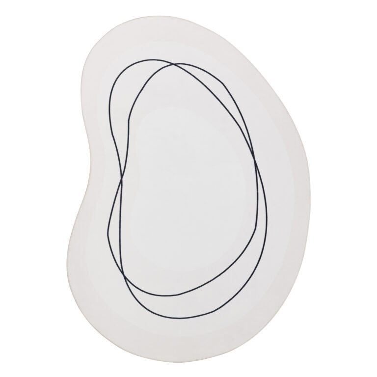 Tappeto Wisp A Forma Irregolare Bianco Linee