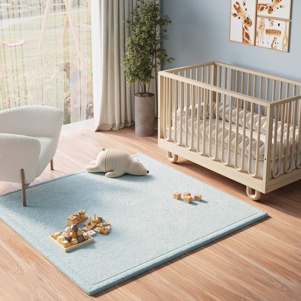 Tappeto Bambini Fluffin Quadrato Blu