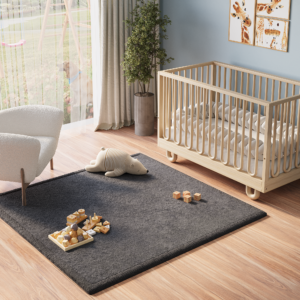 Tappeto Bambini Fluffin Quadrato Grigio Scuro