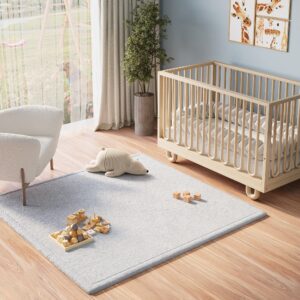 Tappeto Bambini Fluffin Quadrato Grigio Chiaro