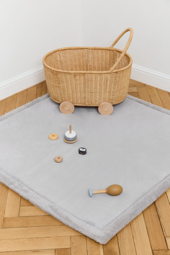 Tappeto Bambini Fluffin Quadrato Grigio Chiaro