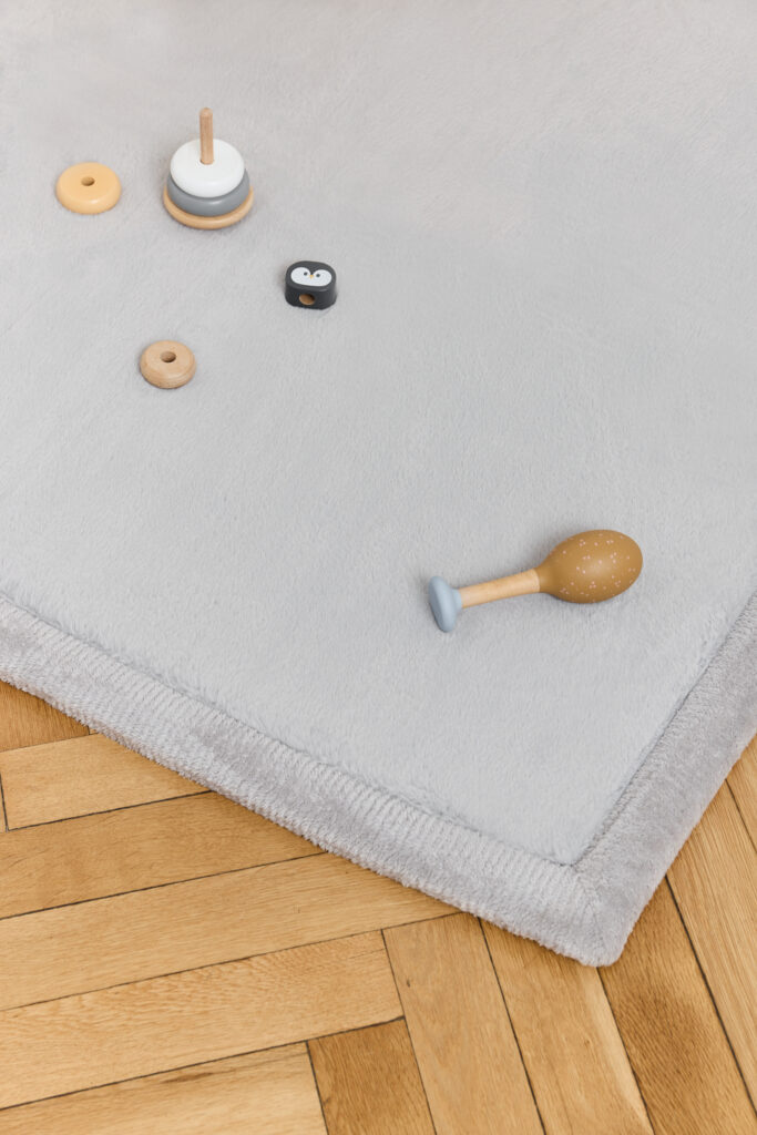 Tappeto Bambini Fluffin Quadrato Grigio Chiaro