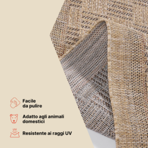 Tappeto da Esterno Yucana Beige Cornice