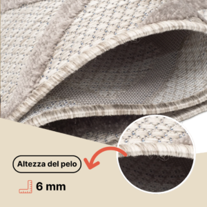 Tappeto Esterno Patio Grigio Crema Etnico