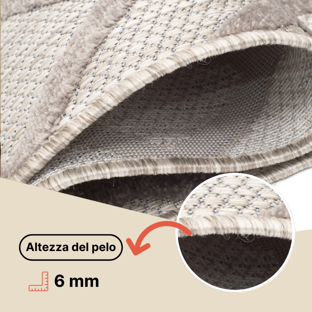 Tappeto Esterno Patio Grigio Blu Geometrico