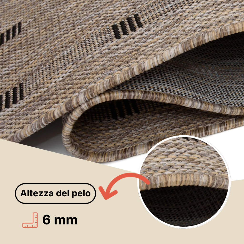 Tappeto Melissa Marrone Nero Strisce Interno Esterno