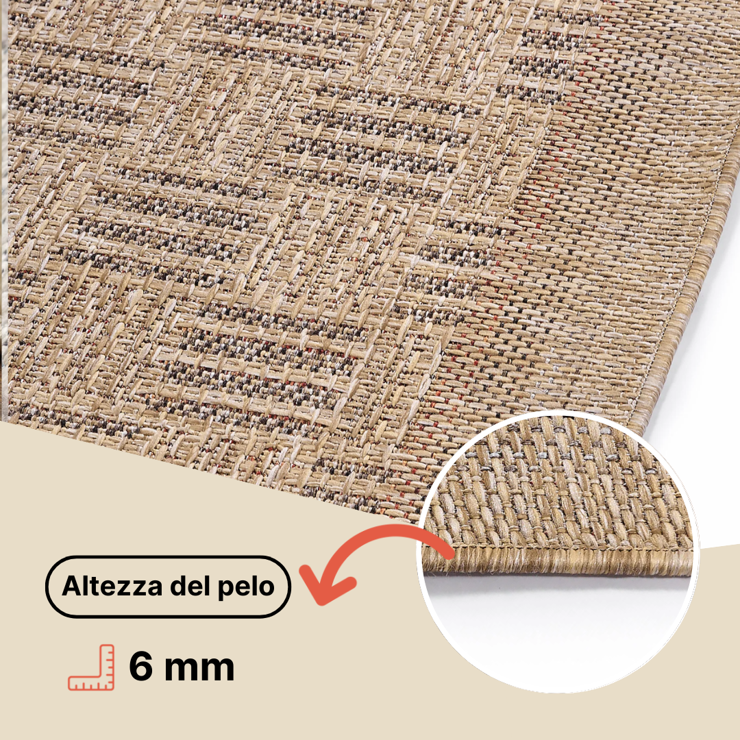 Tappeto da Esterno Yucana Marrone Zigzag