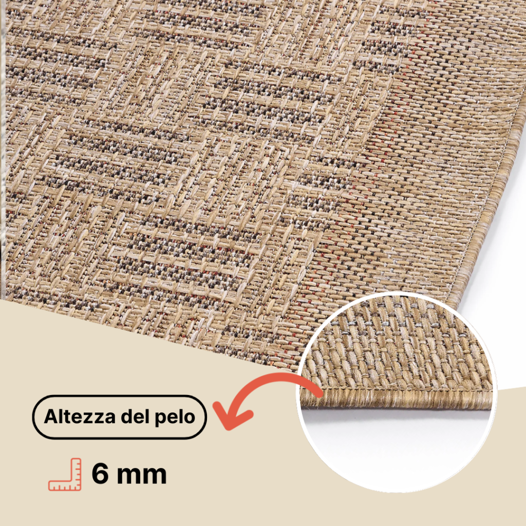 Tappeto da Esterno Yucana Beige Cornice