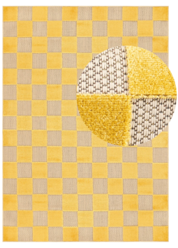 Tappeto Esterno Checker Crema Giallo