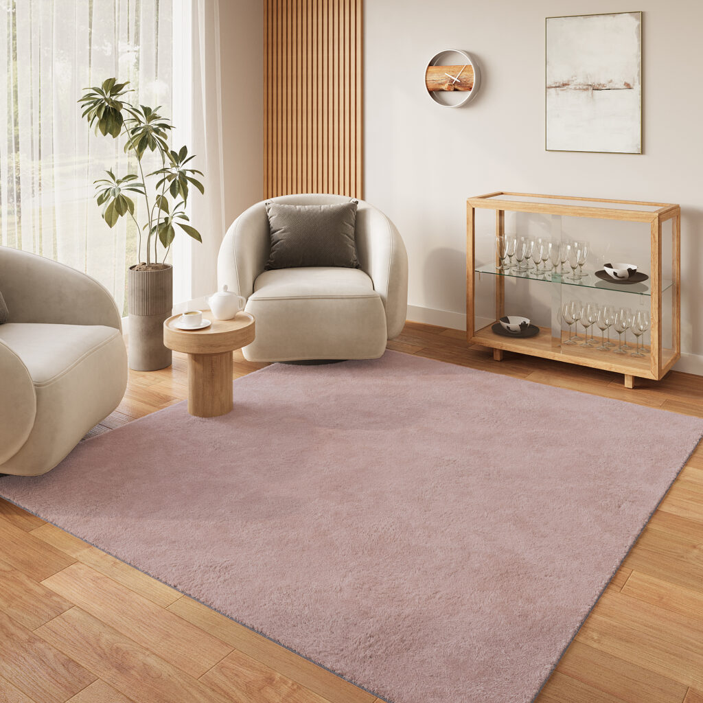 Tappeto Lumi Quadrato Rosa Antiscivolo