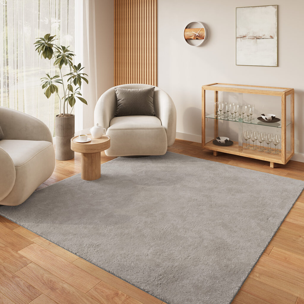 Tappeto Lumi Quadrato Grigio Chiaro Antiscivolo