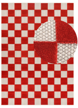 Tappeto Esterno Checker Rosso Crema