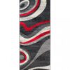 Passatoia Dream Moderno Grigio Scuro Rosso Onde
