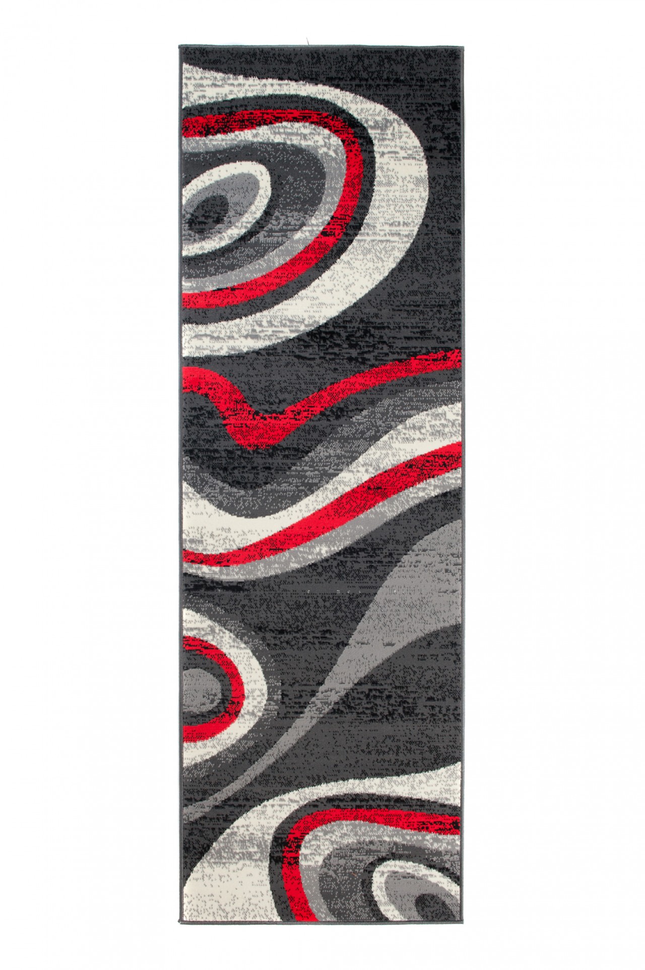 Passatoia Dream Moderno Grigio Scuro Rosso Onde