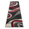 Passatoia Dream Moderno Grigio Scuro Rosso Onde