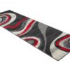 Passatoia Dream Moderno Grigio Scuro Rosso Onde