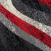Passatoia Dream Moderno Grigio Scuro Rosso Onde