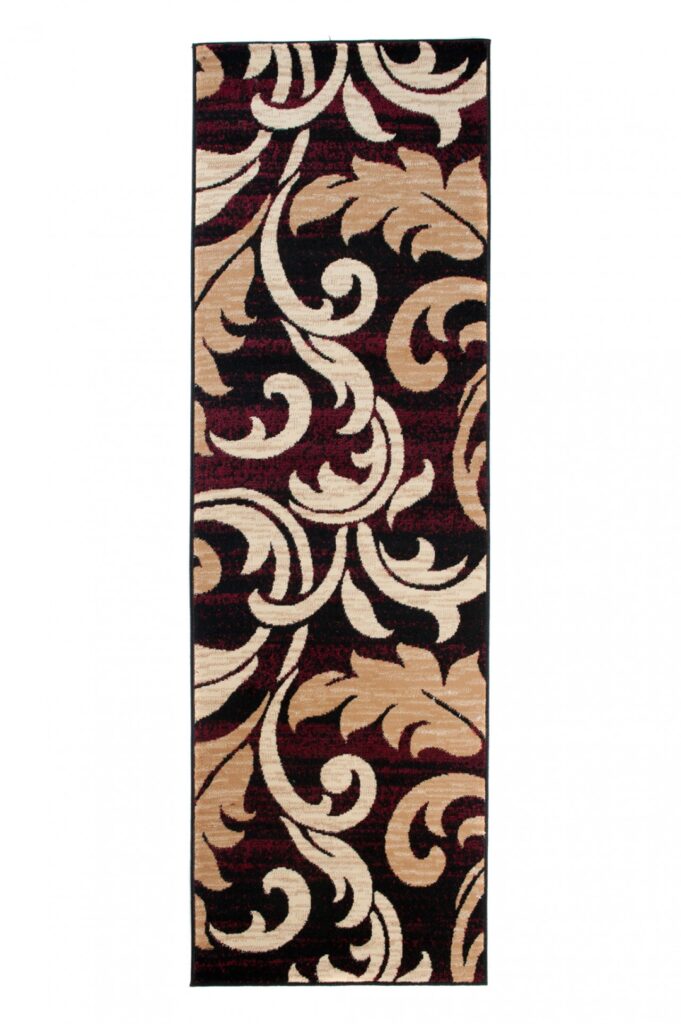 Passatoia Dream Bordeaux Crema Ornamenti Foglie