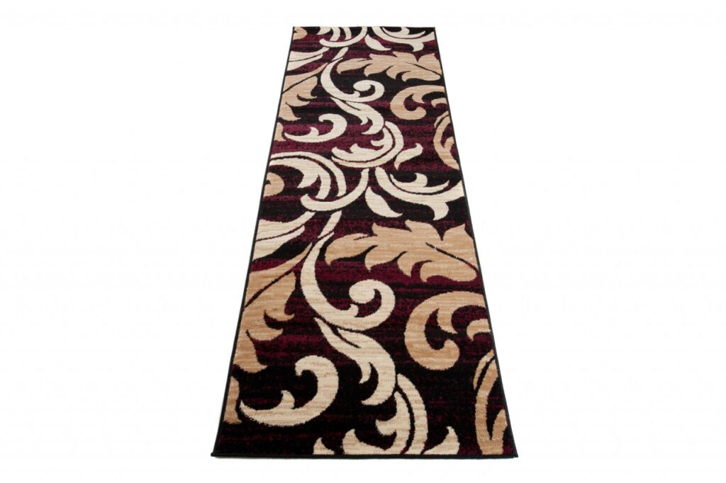 Passatoia Dream Bordeaux Crema Ornamenti Foglie