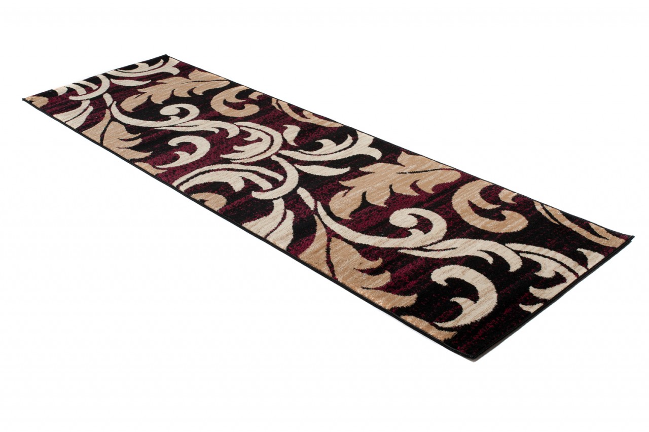 Passatoia Dream Bordeaux Crema Ornamenti Foglie