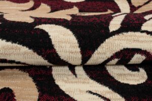 Passatoia Dream Bordeaux Crema Ornamenti Foglie