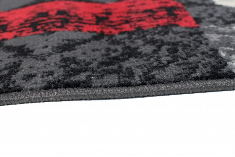 Passatoia Dream Grigio Bianco Rosso Figure Geometrico