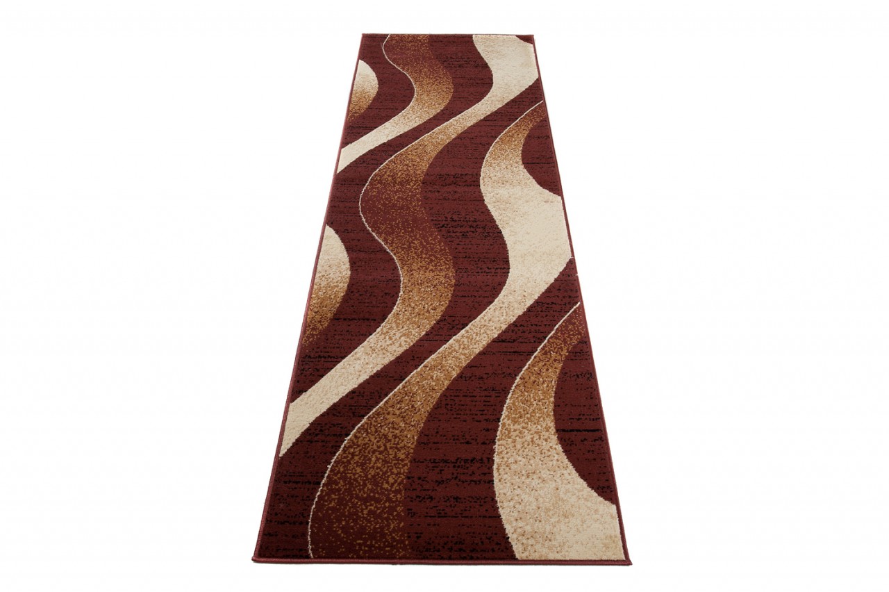 Passatoia Dream Moderno Marrone Scuro Crema Onde