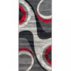 Passatoia Dream Moderno Grigio Chiaro Rosso Onde