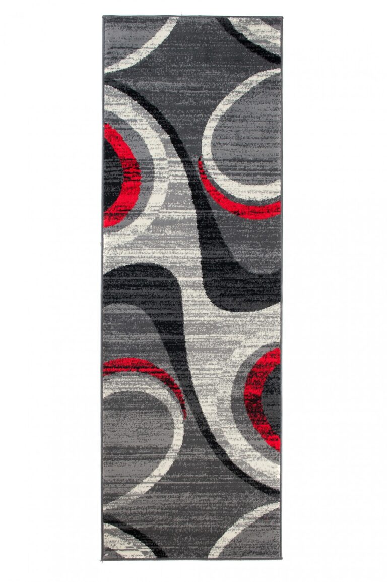 Passatoia Dream Moderno Grigio Chiaro Rosso Onde