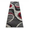 Passatoia Dream Moderno Grigio Chiaro Rosso Onde