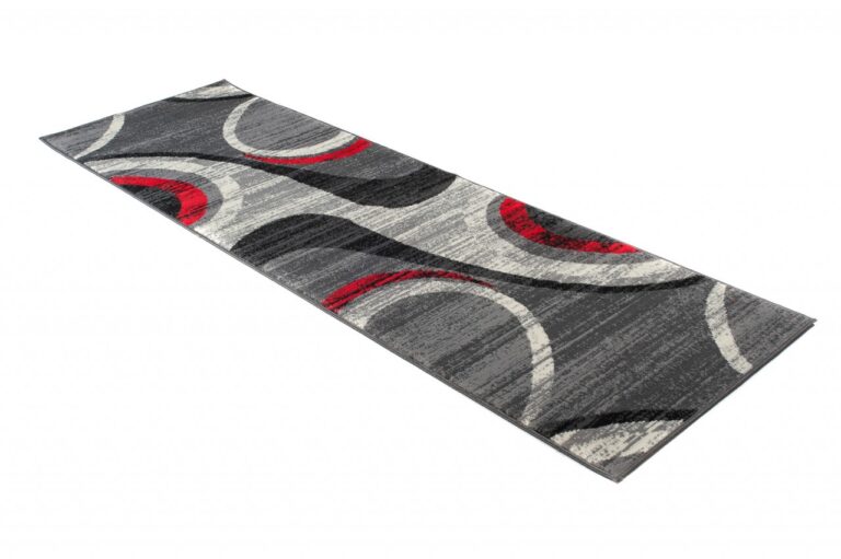 Passatoia Dream Moderno Grigio Chiaro Rosso Onde