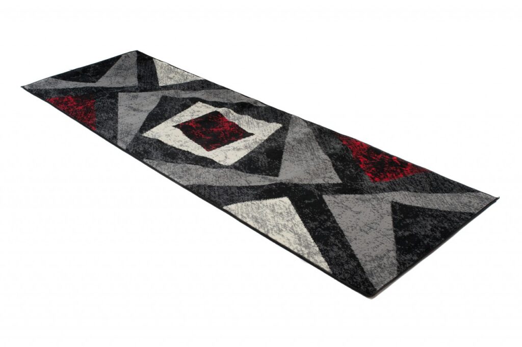 Passatoia Dream Geometrico Grigio Rosso Quadrati