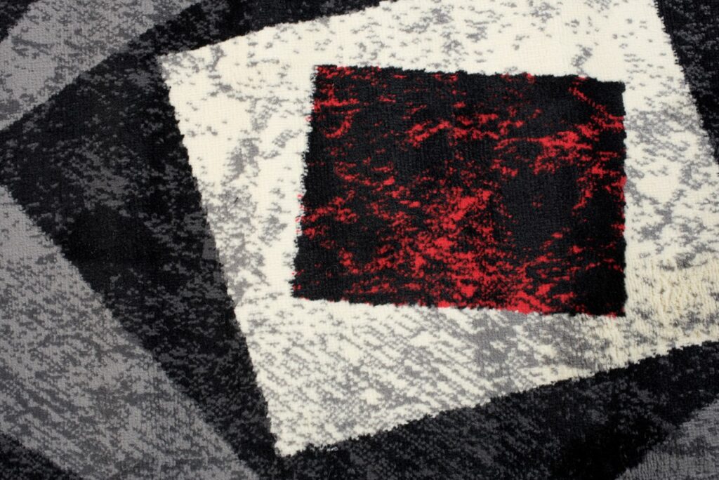 Passatoia Dream Geometrico Grigio Rosso Quadrati