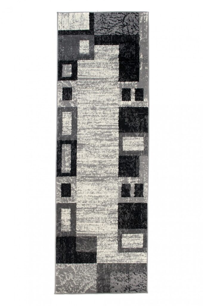 Passatoia Dream Geometrico Grigio Nero Rettangoli