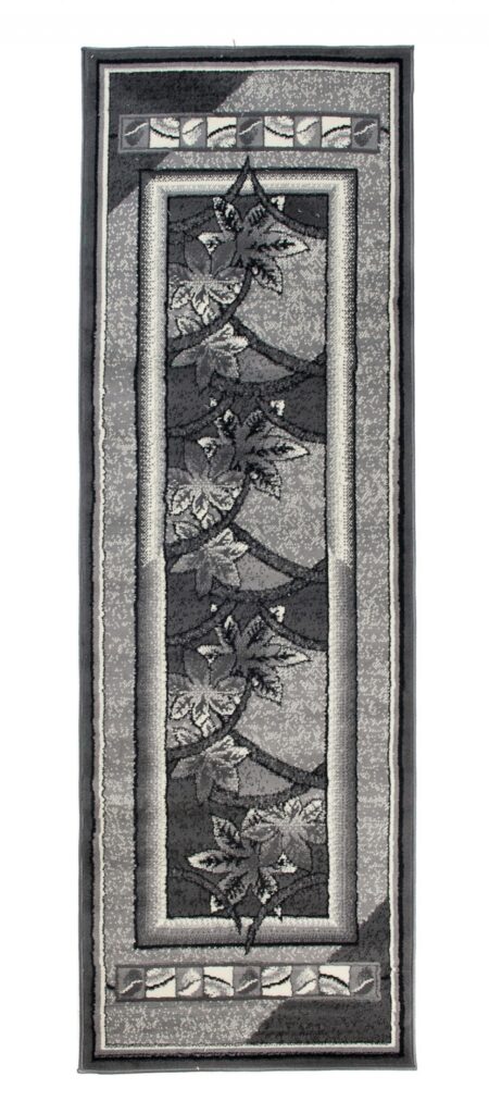 Passatoia Dream Grigio Geometrico Fiori Cornice